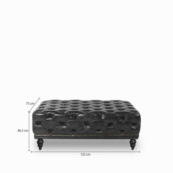 Puff Ottoman capitoneado negro - Imagen 3